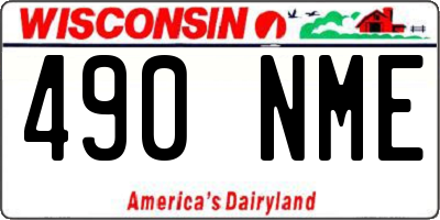WI license plate 490NME