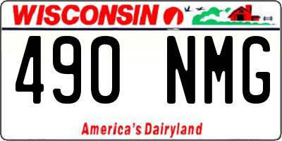 WI license plate 490NMG
