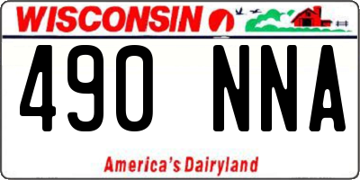 WI license plate 490NNA