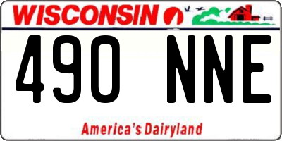 WI license plate 490NNE