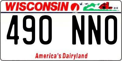 WI license plate 490NNO
