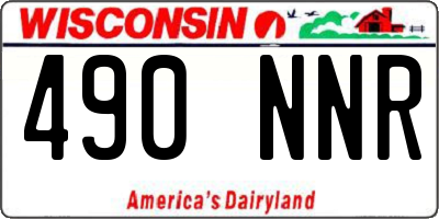 WI license plate 490NNR
