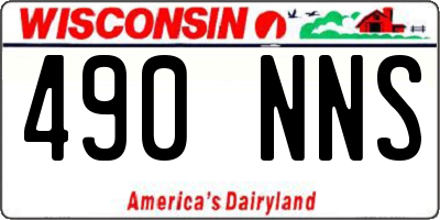 WI license plate 490NNS