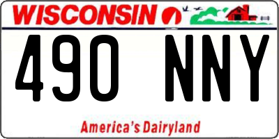 WI license plate 490NNY