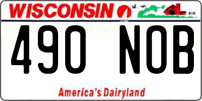 WI license plate 490NOB