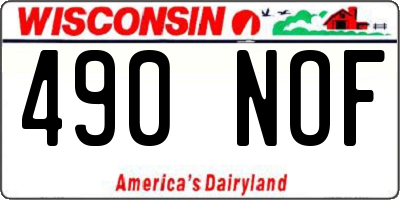 WI license plate 490NOF