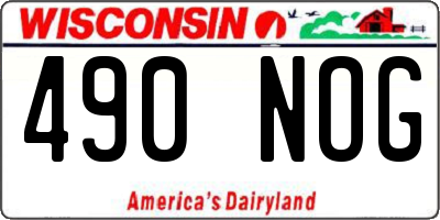 WI license plate 490NOG