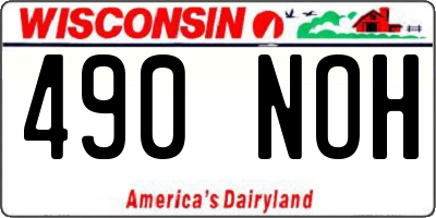 WI license plate 490NOH