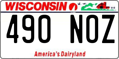 WI license plate 490NOZ
