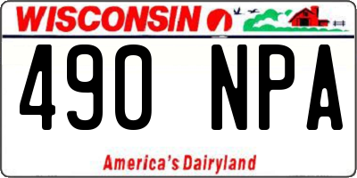 WI license plate 490NPA