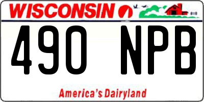 WI license plate 490NPB
