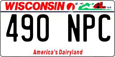 WI license plate 490NPC