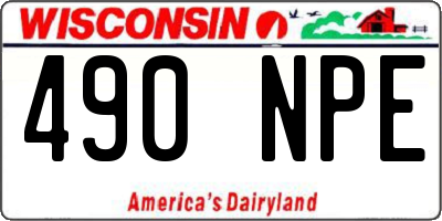WI license plate 490NPE