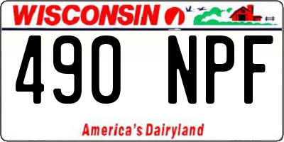 WI license plate 490NPF