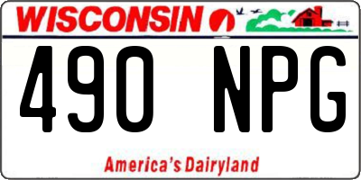 WI license plate 490NPG