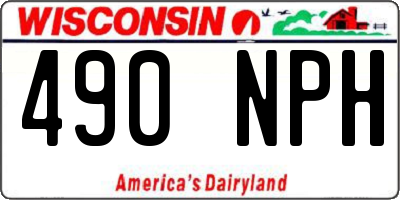 WI license plate 490NPH