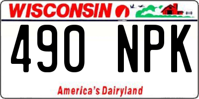 WI license plate 490NPK