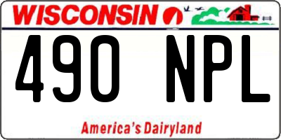 WI license plate 490NPL