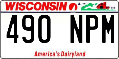 WI license plate 490NPM