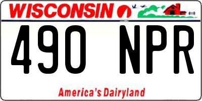 WI license plate 490NPR