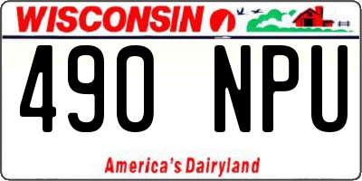 WI license plate 490NPU