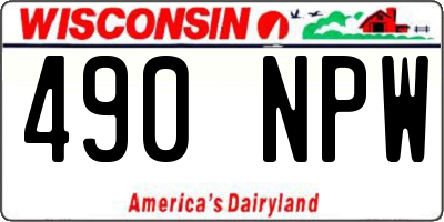 WI license plate 490NPW