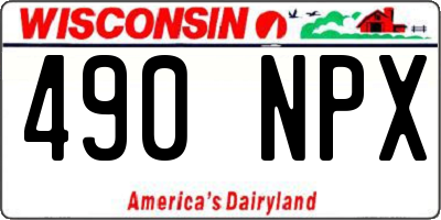 WI license plate 490NPX