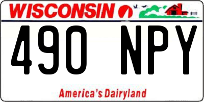 WI license plate 490NPY