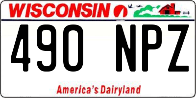 WI license plate 490NPZ