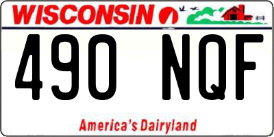 WI license plate 490NQF