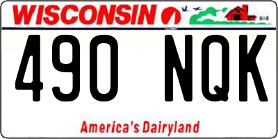 WI license plate 490NQK