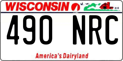 WI license plate 490NRC