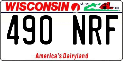WI license plate 490NRF
