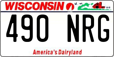 WI license plate 490NRG