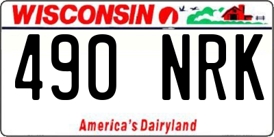 WI license plate 490NRK