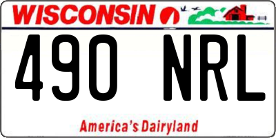 WI license plate 490NRL