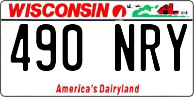 WI license plate 490NRY