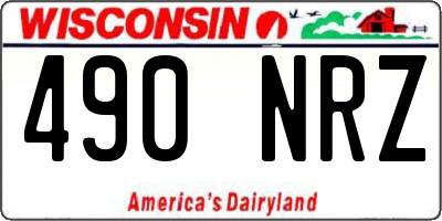 WI license plate 490NRZ