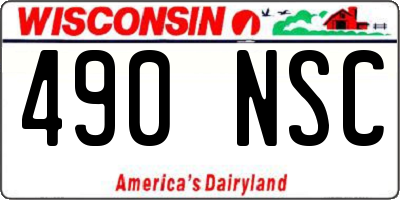 WI license plate 490NSC