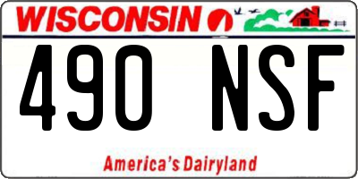 WI license plate 490NSF