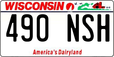 WI license plate 490NSH