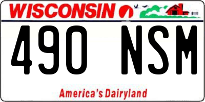 WI license plate 490NSM