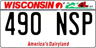 WI license plate 490NSP