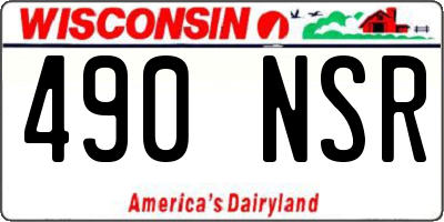 WI license plate 490NSR