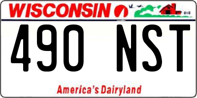 WI license plate 490NST