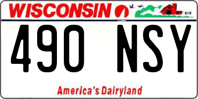 WI license plate 490NSY