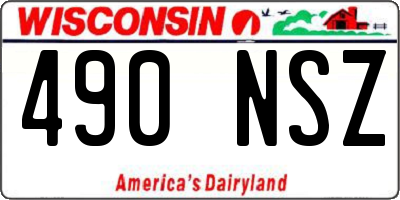 WI license plate 490NSZ