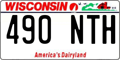 WI license plate 490NTH