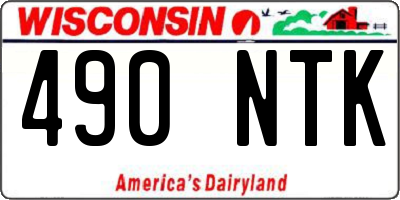 WI license plate 490NTK