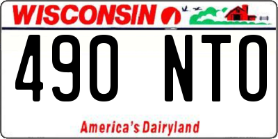 WI license plate 490NTO